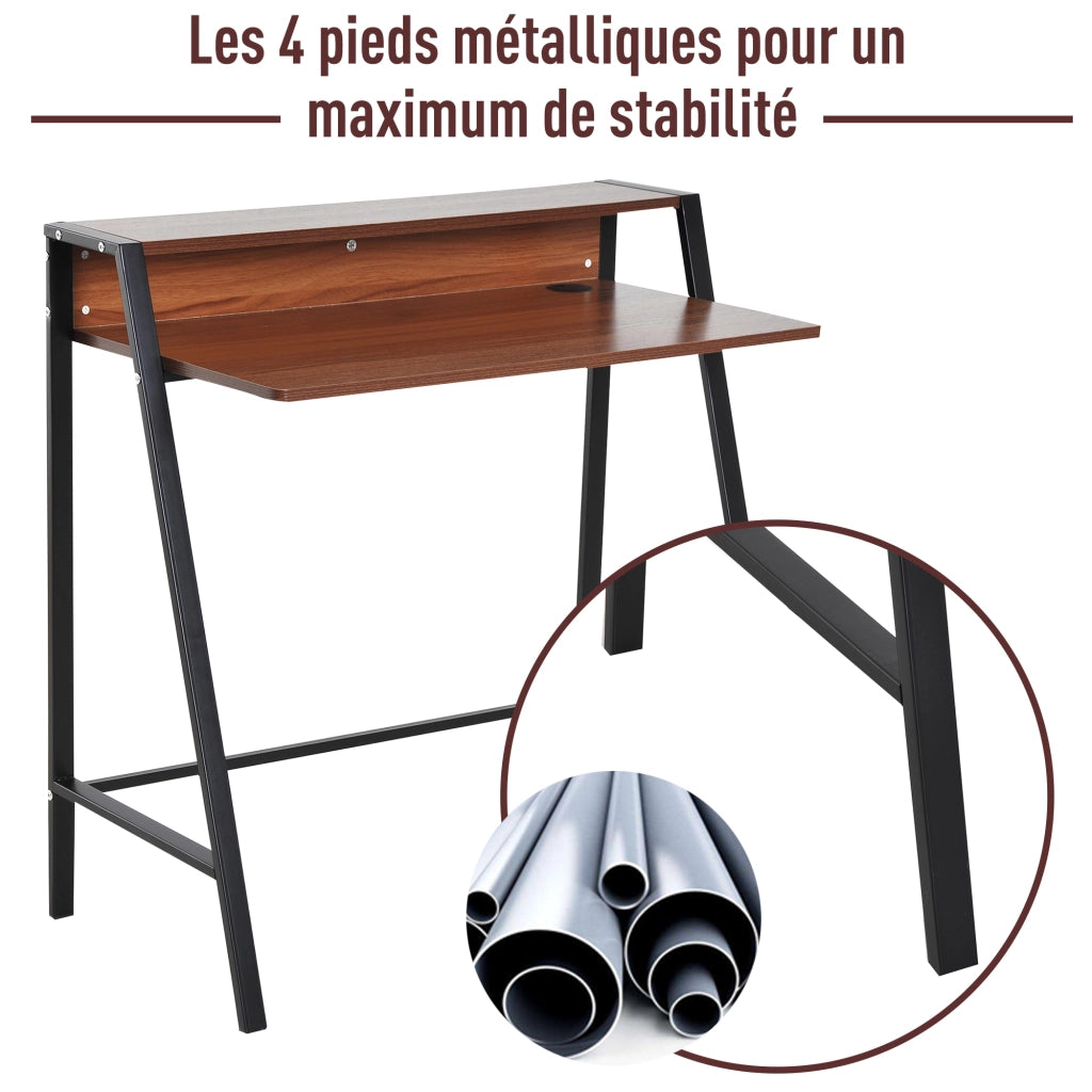 Scrivania ¨C Zephmum ¨C Legno Noyer Nero 84x45x85 cm
