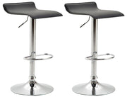 Set 2 Sgabelli Bar Dyn V2 In Similpelle nero,cromo
