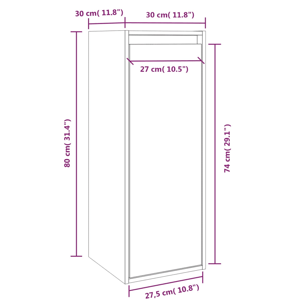Mobiletto a muro contemporaneo in legno bianco 30 x 30 x 80 cm contenitore decorativo in legno massello di pino bianco 02_0048096