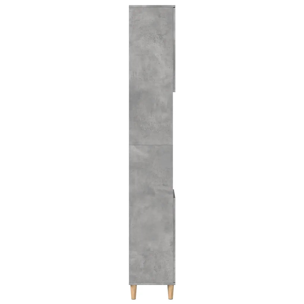 Armadietto Bagno | Armadio da bagno Grigio Cemento 30x30x190 cm Legno Multistrato