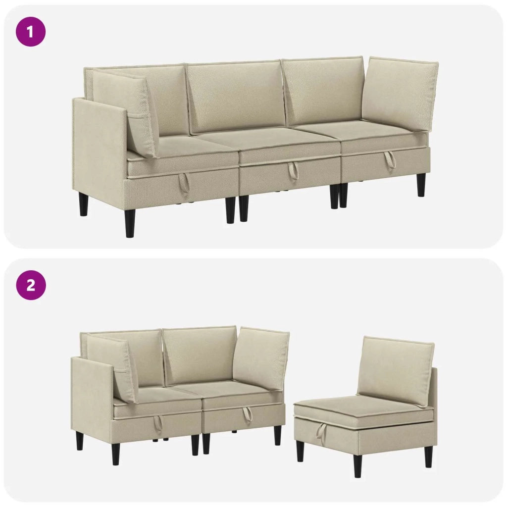 Set di mobili per il soggiorno 3 pcs Sabbia Tessuto 3413788