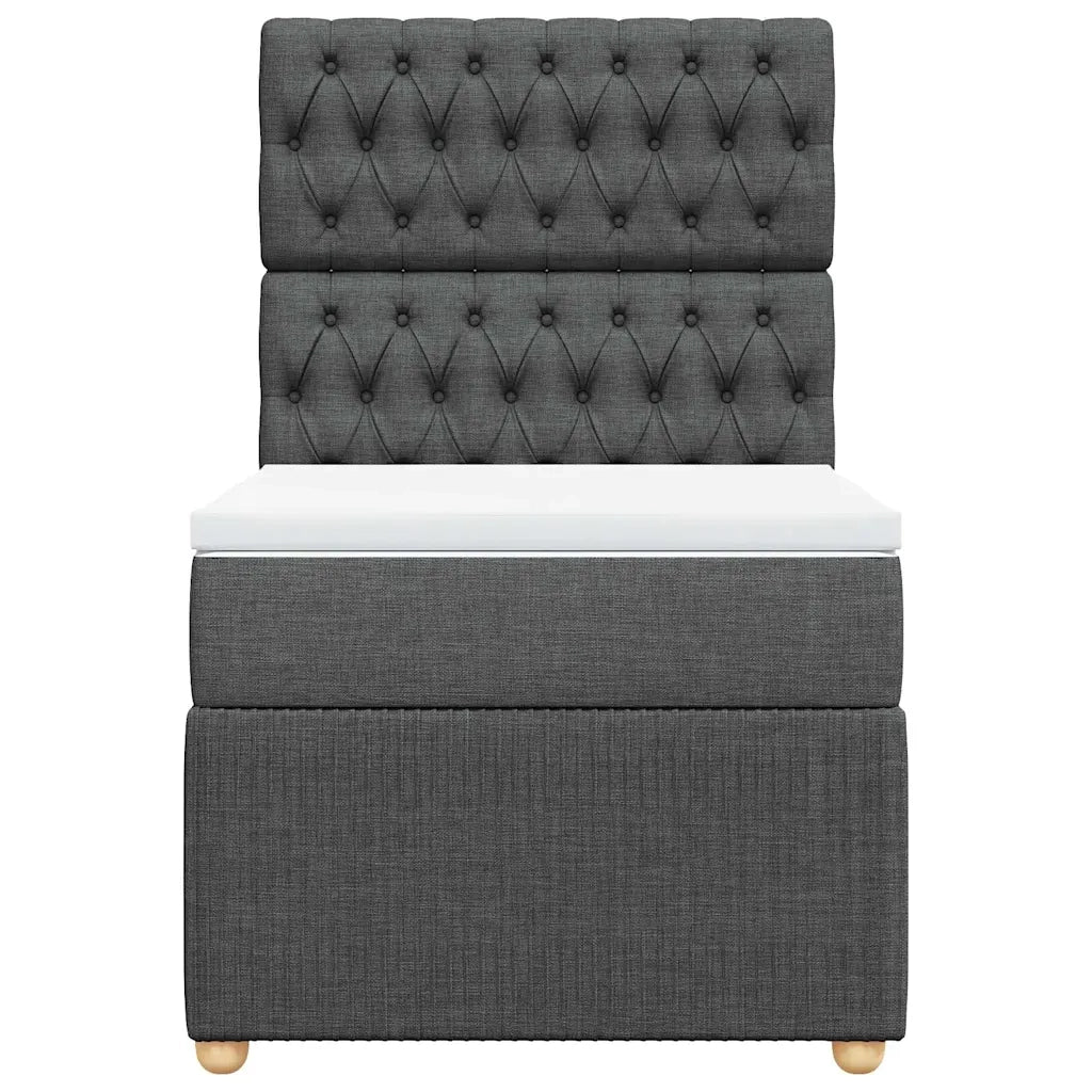 Giroletto a Molle con Materasso Grigio Scuro 90x190 cm Tessuto