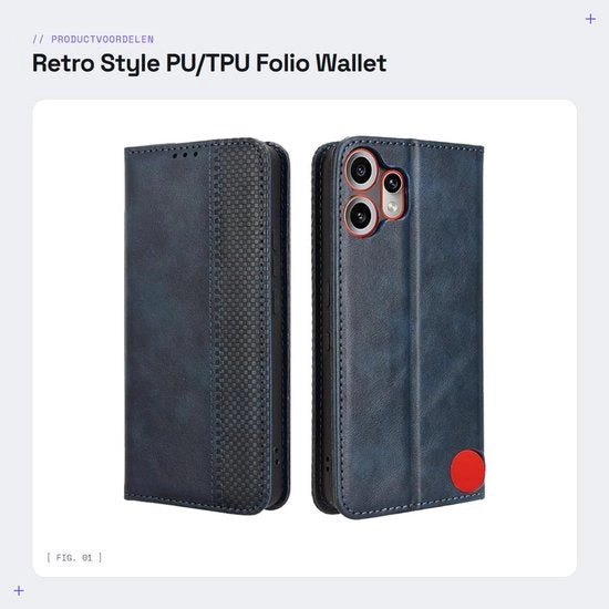 Custodia Premium PU/TPU - Portafoglio Custodia - 3 Facciate per Carte - Sostegno - Protezione 360 Gradi - Custodia per Telefono