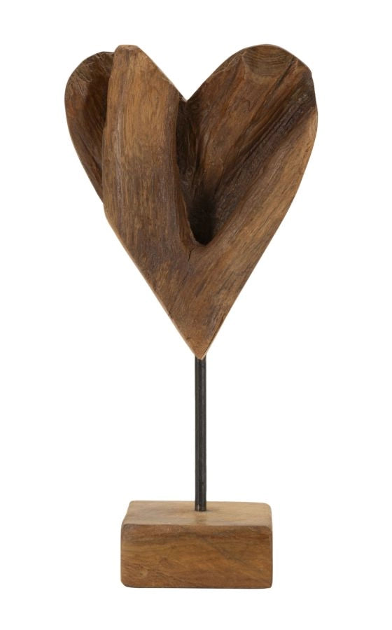 Scultura Cuore 15x10x35 cm in Teak Riciclato