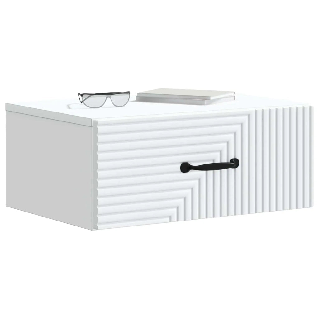 Set di 2 Comodini | Armadio da Notte | Mobiletto da notte a muro Bianco 49 x 34,5 x 20 cm