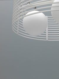 Lampada a Sospensione Ø50xH120 cm in Metallo Cage Bianco