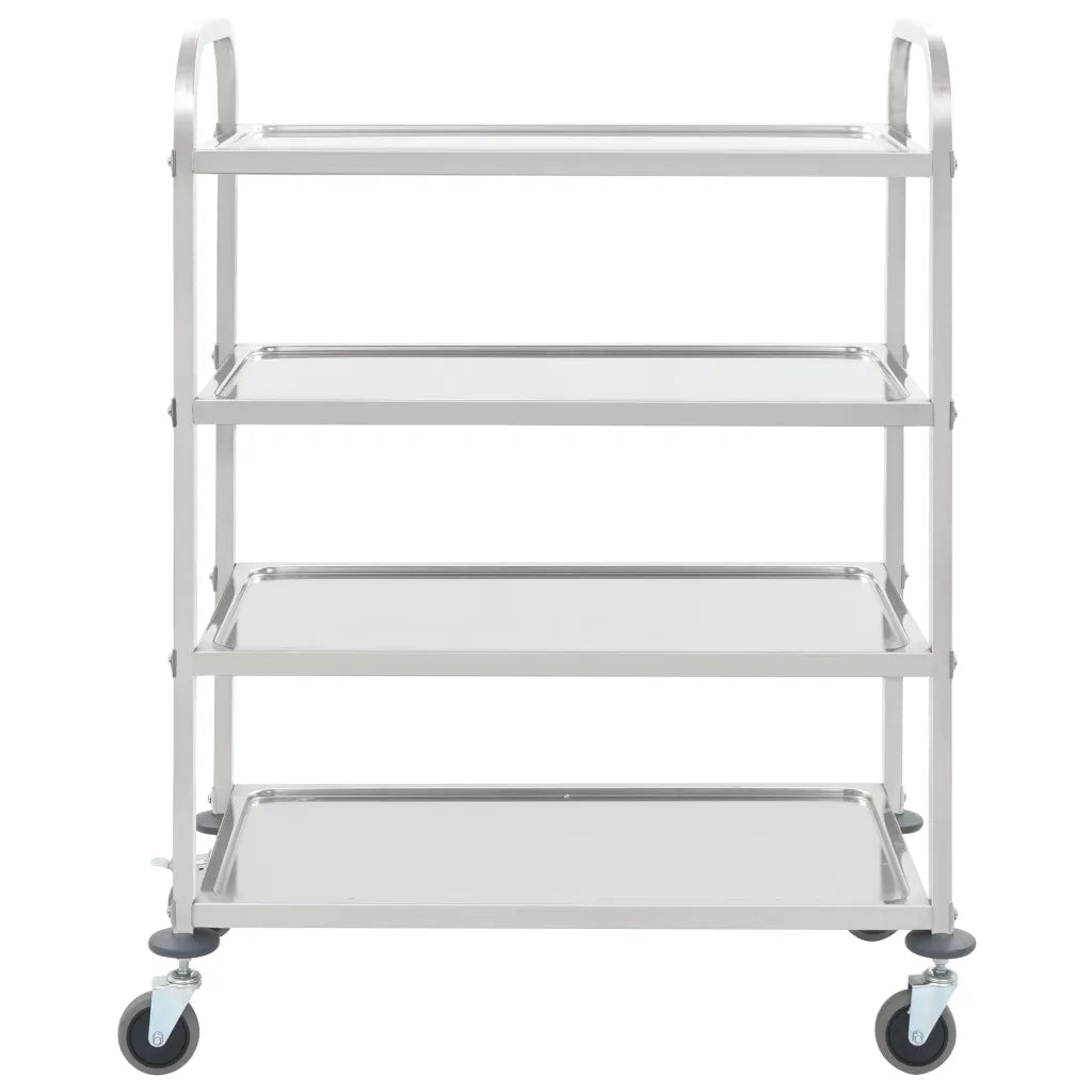 Carrello da Cucina a 4 Livelli-Scaffale per Cucina 107x55x125 cm in Acciaio Inox
