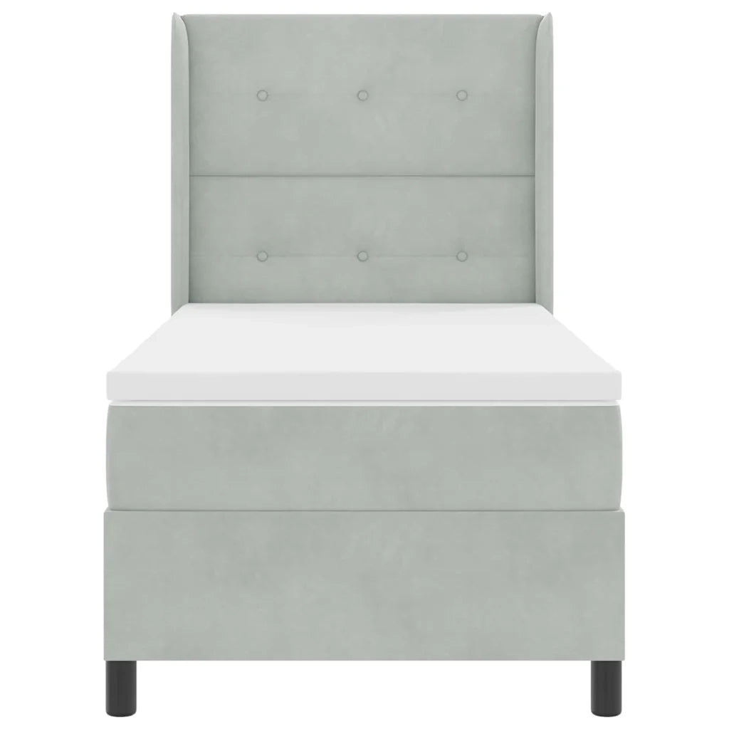 Letto a molle con materasso Grigio chiaro 80 x 200 cm Velluto 3341978