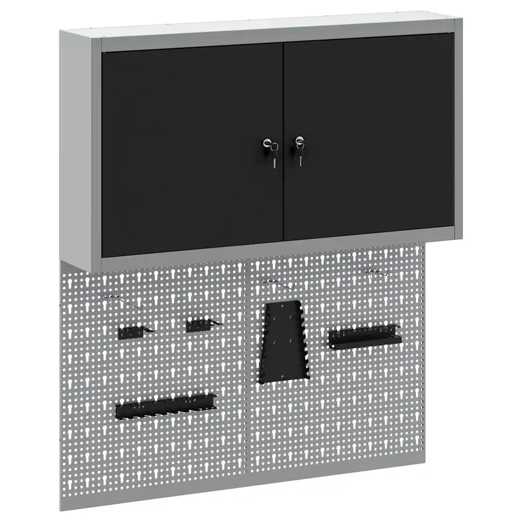 Set di armadi per attrezzi con lo scaffale 3 pcs Nero 3321398