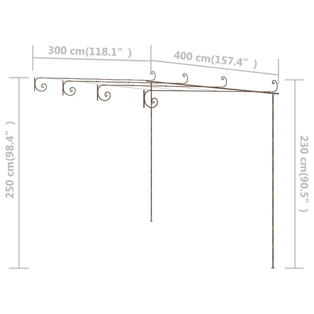 Pergolato da Giardino Marrone Anticato 4x3x2,5 m in Ferro CFW2705003