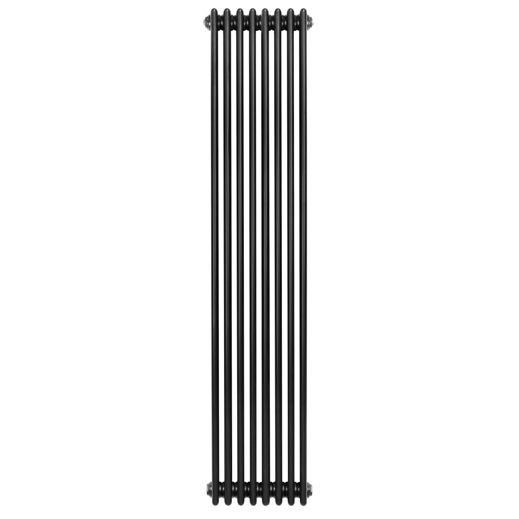 Radiatore Tradizionale 4 Colonne Verticale Riscaldamento Nero 1800x380 mm
