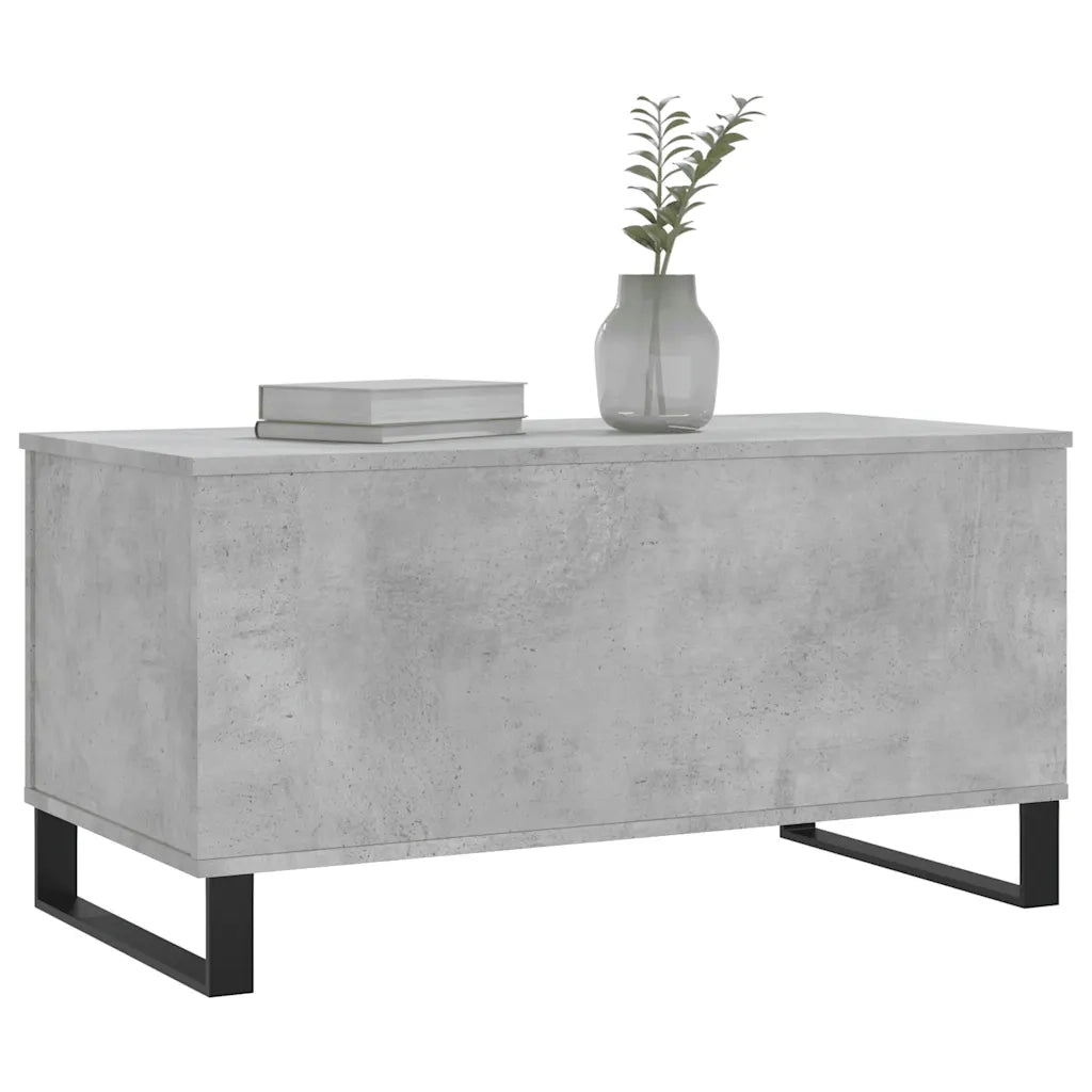 Tavolino Salotto Grigio Cemento 90x44,5x45 cm Legno Multistrato 830984