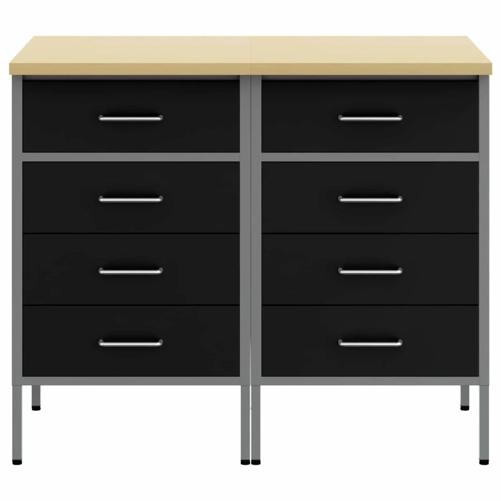 Mobile da lavoro 2 pcs Nero e Grigio 100 x 55 x 85 cm 3321362