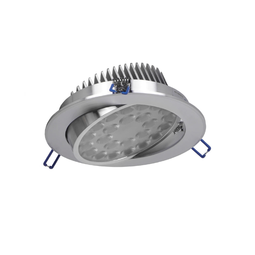 Faretto led da incasso orientabile con vetro opacizzato 24w 3000K luce calda