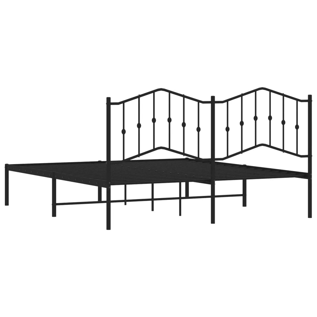 Giroletto con Testiera in Metallo Nero 180x200 cm 373793