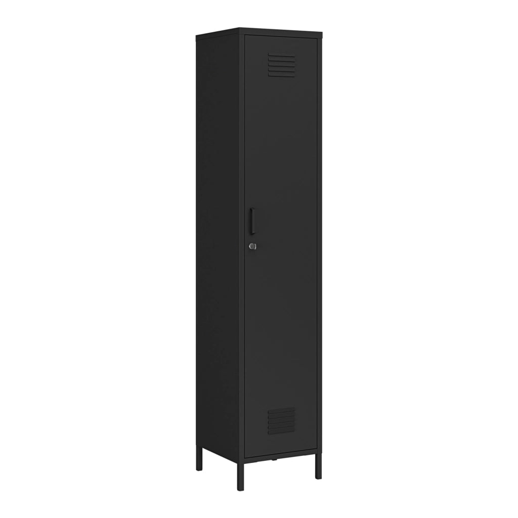 Armadio da Ufficio Seinäjoki in Acciaio 180 x 38 x 38 cm - Nero opaco [en.casa]