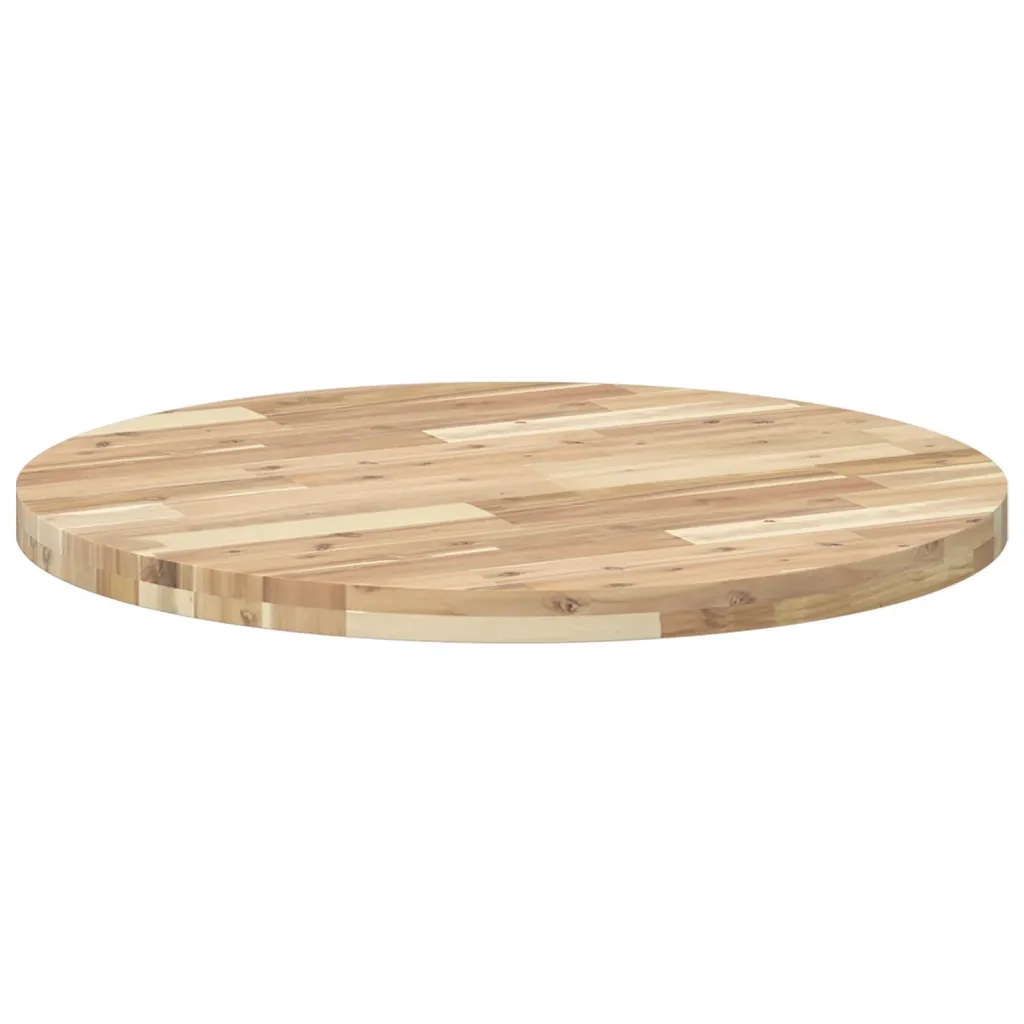 Piano Tavolo Rotondo Ã˜80x4 cm in Legno Massello di Acacia