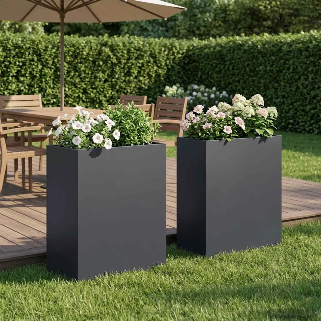 Vaso da giardino 2 pz Antracite 40 x 20 x 40 cm 8005405