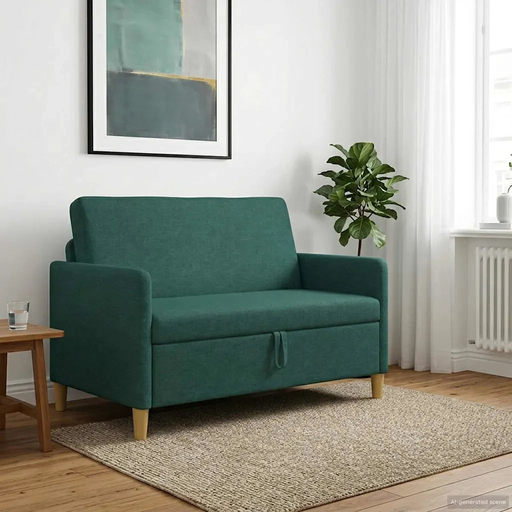 Divano con Storage Verde Scuro 122 x 78 x 87 cm Poliestere 42036896