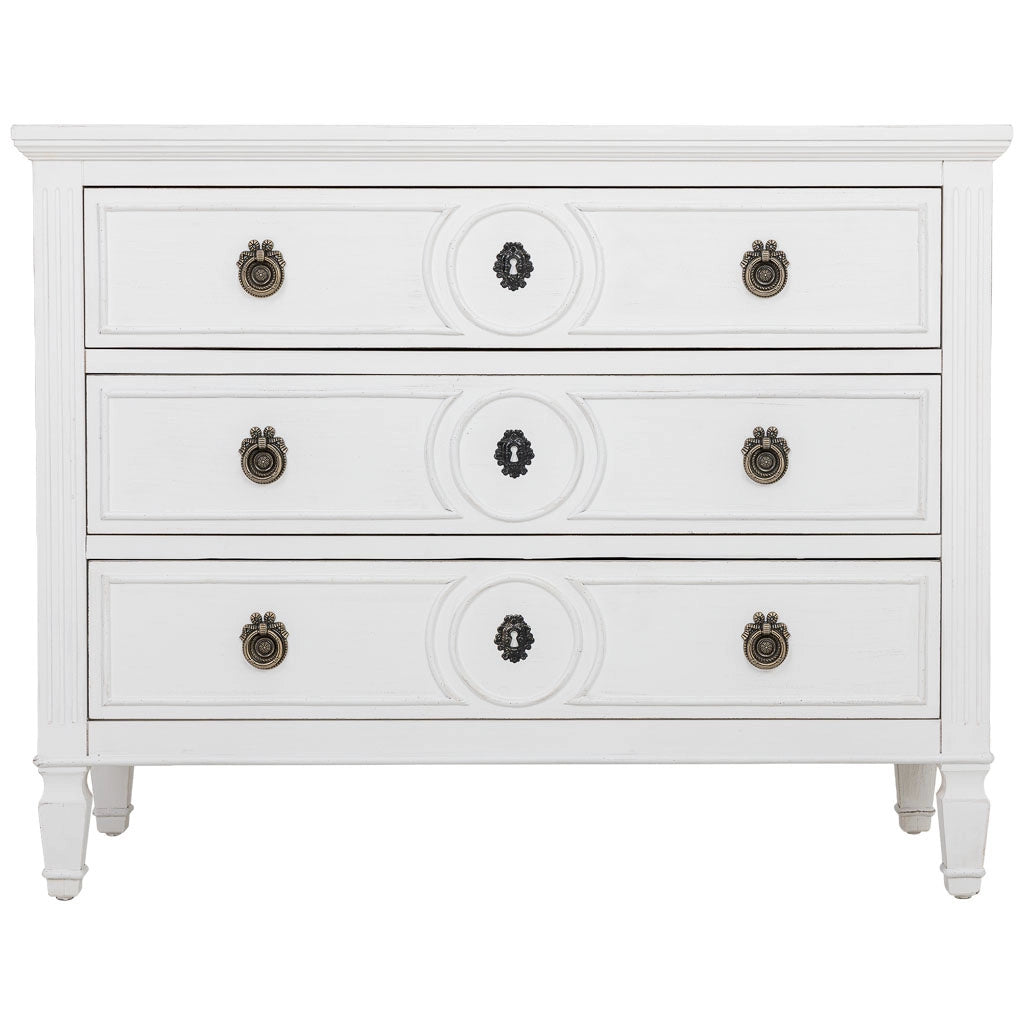 Cassettone in legno bianco 102x46x80h cm
