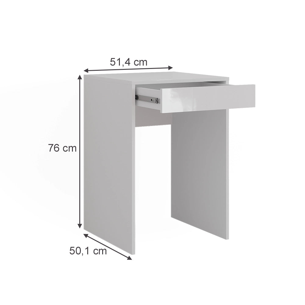 Vicco Tavolo da toeletta Bianco/bianco lucido 51.4 cm