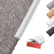 Profilo di transizione in PVC flessibile, striscia di transizione autoadesiva per pavimento in moquette e in vinile, lamina e pavimento in legno, striscia finale in PVC (bianco)
