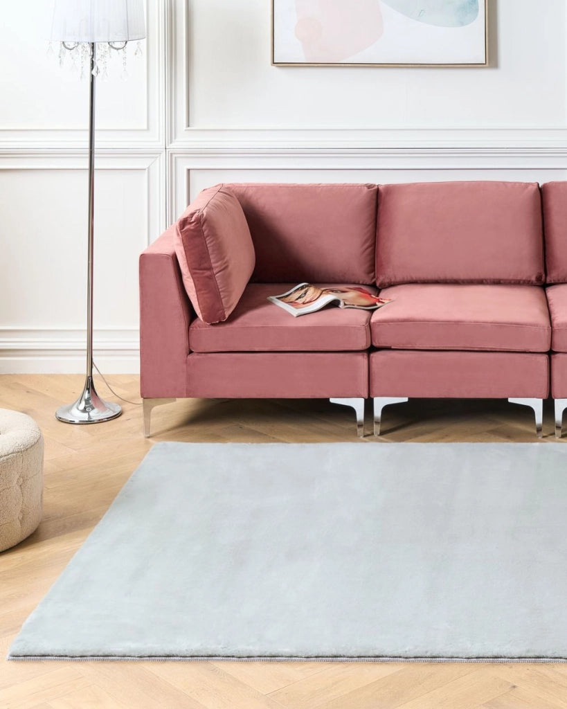 Tappeto Shaggy Artificiale di Coniglio in Pelliccia Ecologica Morbido e Soffice 160 x 230 cm Verde