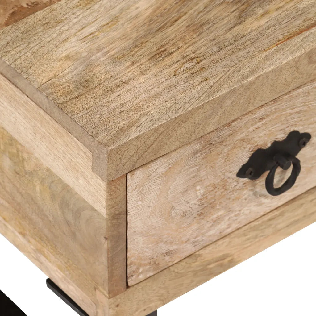 Tavolino da Caffè con 3 Cassetti Massello di Mango 90x50x35 cm 244942