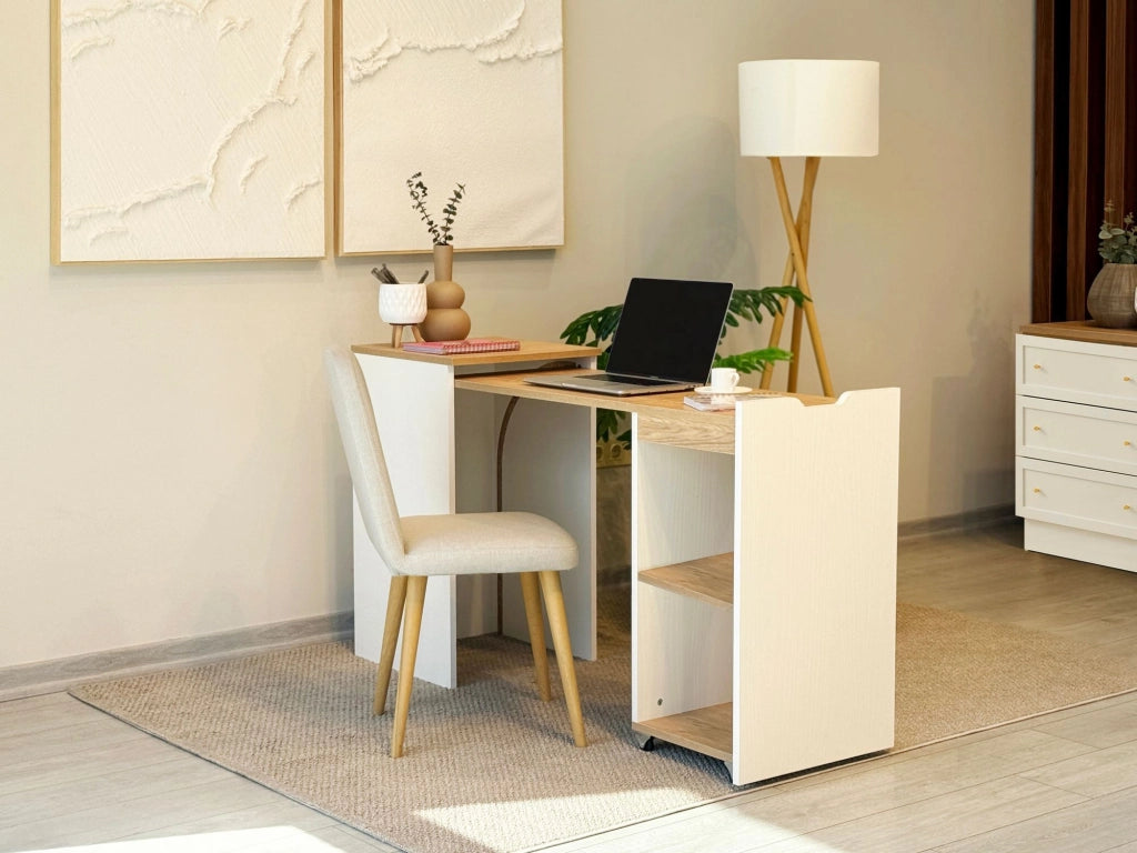 Scrivania in legno "Modulo" - 97 x 47 x 75 cm - Beige