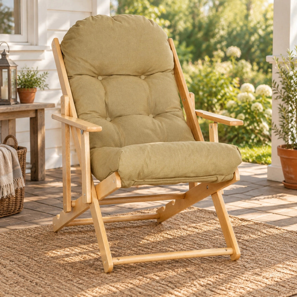 Poltrona relax pieghevole - con schienale regolabile in 3 posizioni - marrone 71 × 89 × 96 cm