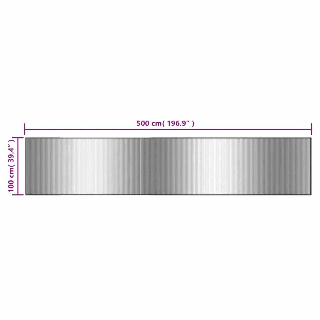 Tappeto Rettangolare Nero 100x500 cm in BambÃ¹