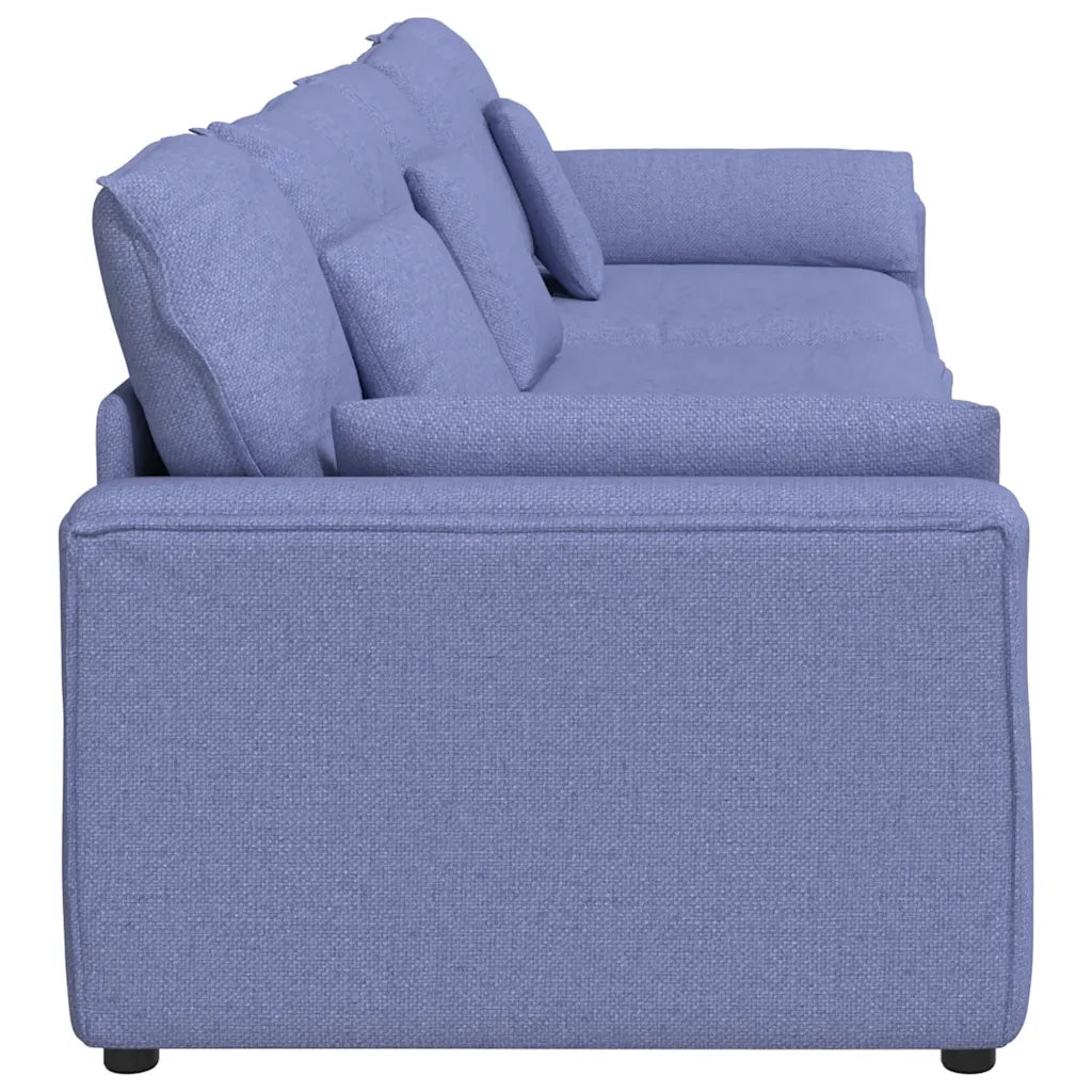 vidaXL Divano Modulare con Cuscini Jeans Blu