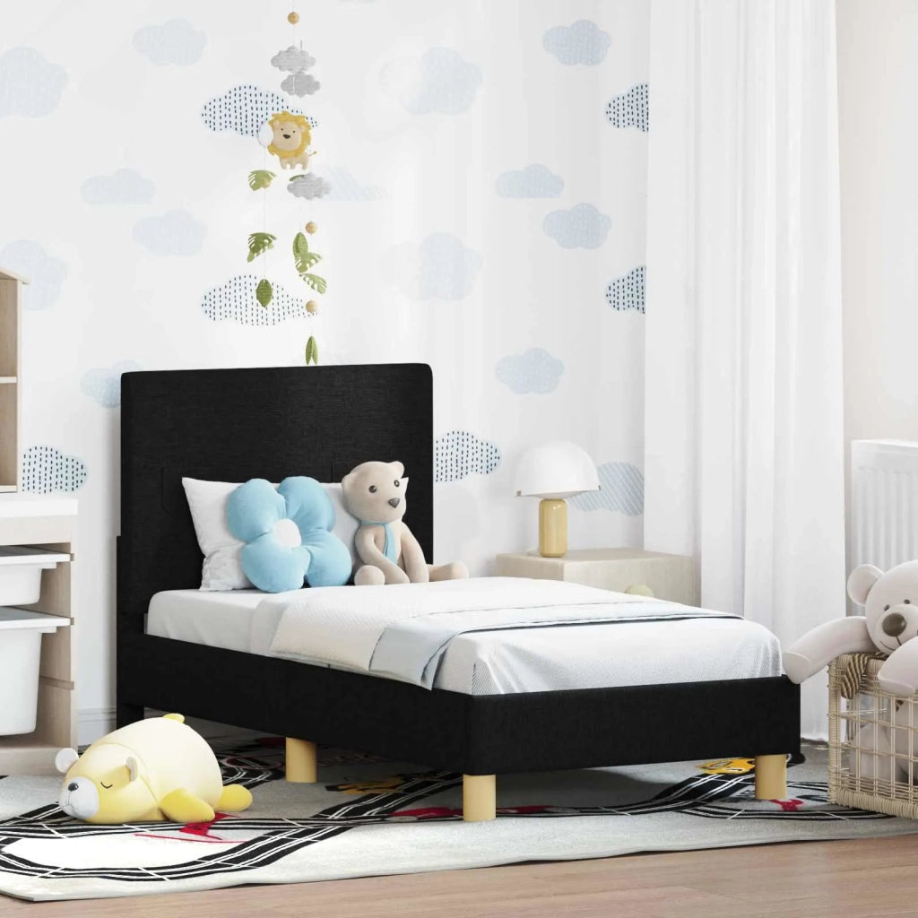 Struttura letto per bambini con testata Nero 70 x 140 cm