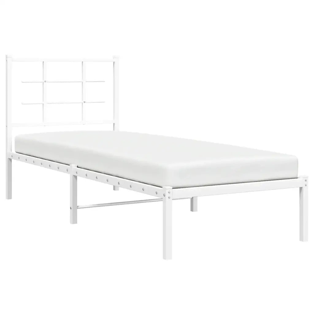 Giroletto con Testiera Metallo Bianco 80x200 cm 355601