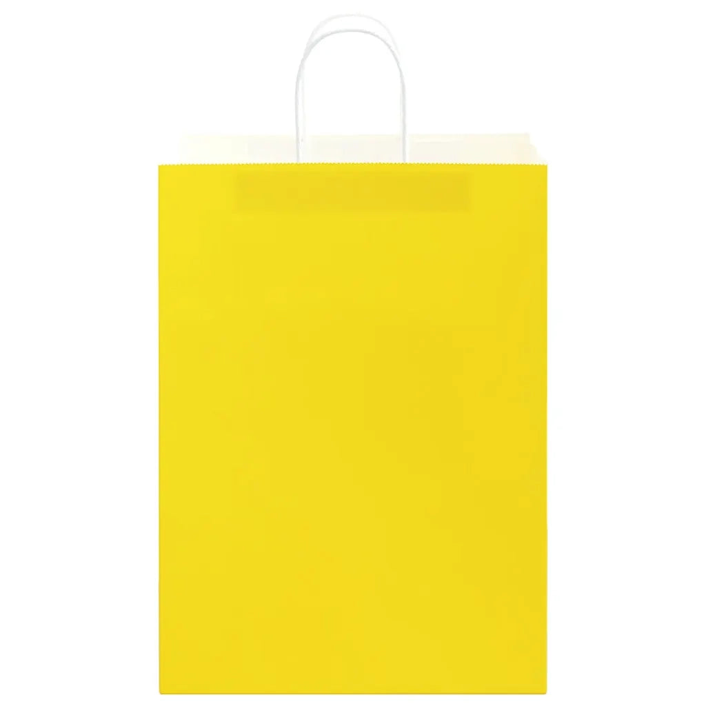Sacchetti di Carta 250 pz con Manici Gialli 32x17x44 cm