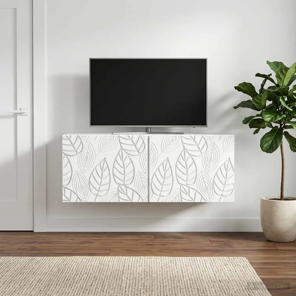 Mobile Porta TV da Muro 98 x 31 cm Bianco Legno ingegnerizzato 898895