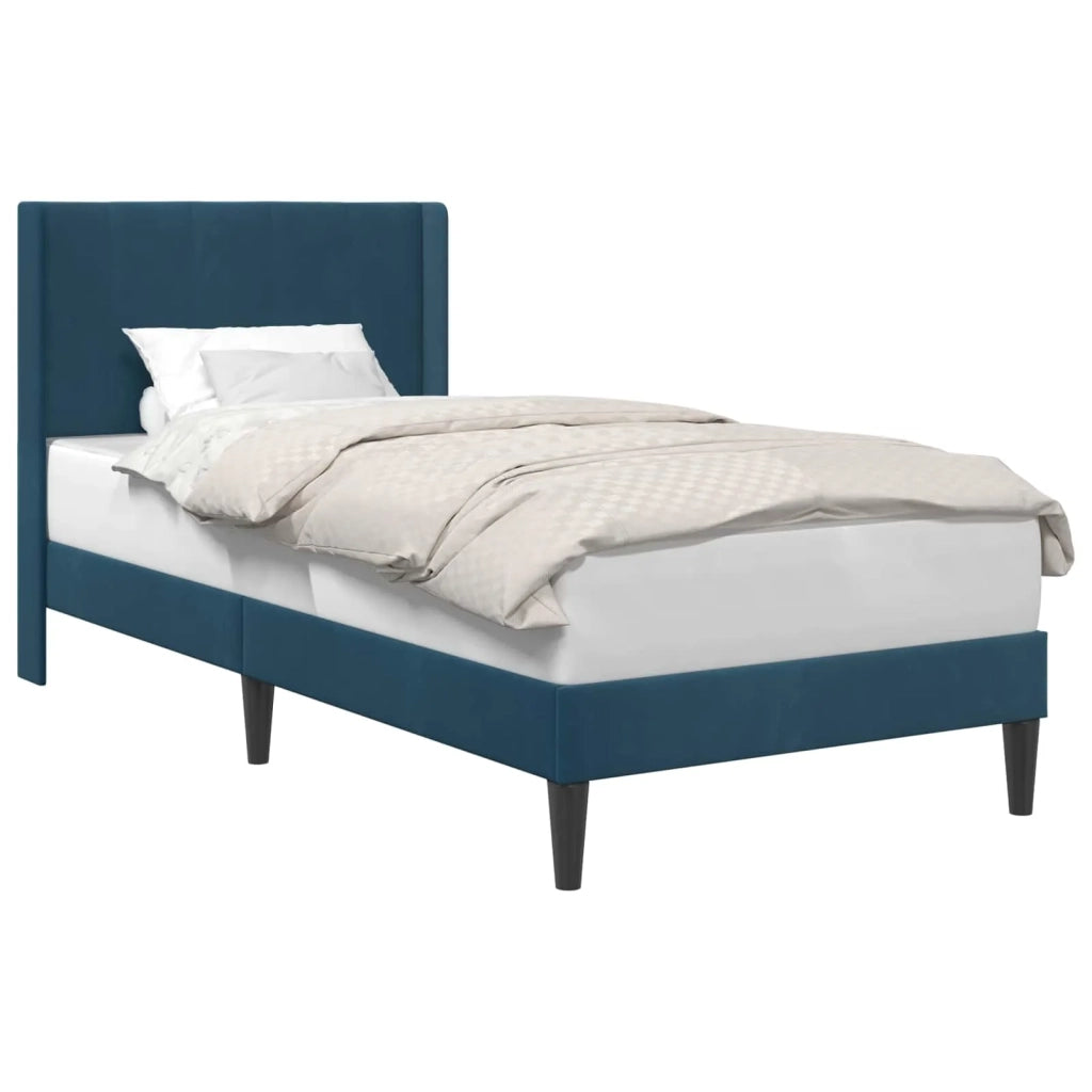 Struttura del letto con testiera Blu 100 x 200 cm Velluto 42027490