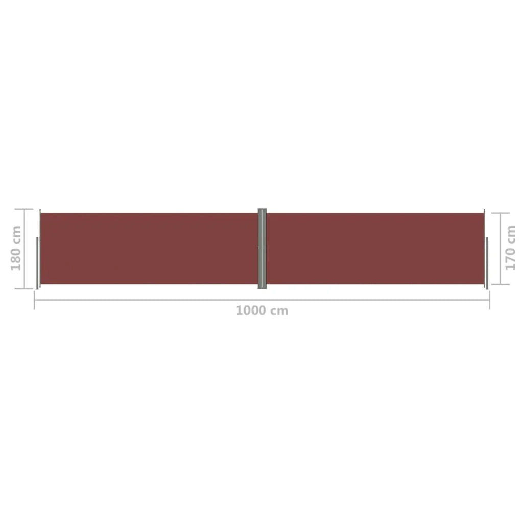 Tenda da sole laterale retrattile/schermo protettivo per patio giardino terrazza balcone 180 x 1000 cm marrone 02_0007416