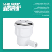 9-gats badkuip luchtmondstuk - design - 5 cm alto
