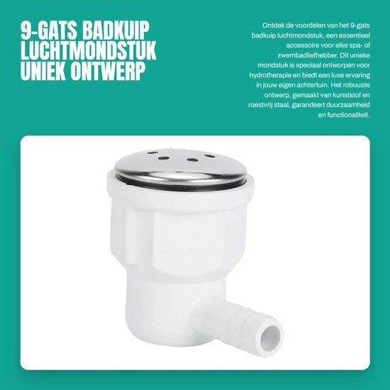 9-gats badkuip luchtmondstuk - design - 5 cm alto
