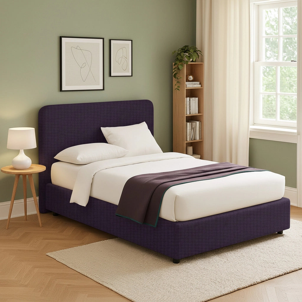 Slough, Letto Singolo Sfoderabile Made in Italy, Viola
