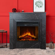 Caminetto Limbiate, Camino Elettrico Superficie Riscaldabile 30 m2, 96x35x96h cm Nero
