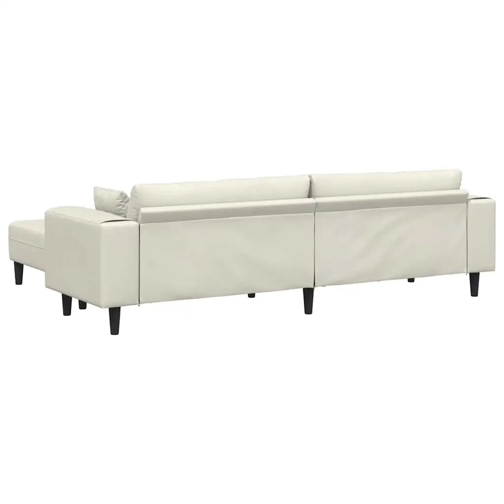 vidaXL Divano in Velluto con cuscino 3 pcs Crema 208 cm Velluto