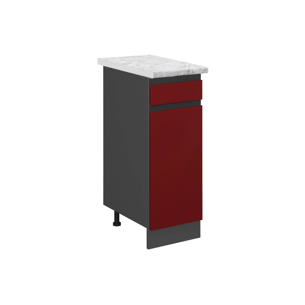 Mobiletto base per cucina R-Line Rosso/Antracite 30 cm J-Shape PL Marmo Vicco