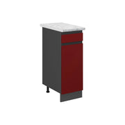 Mobiletto base per cucina R-Line Rosso/Antracite 30 cm J-Shape PL Marmo Vicco
