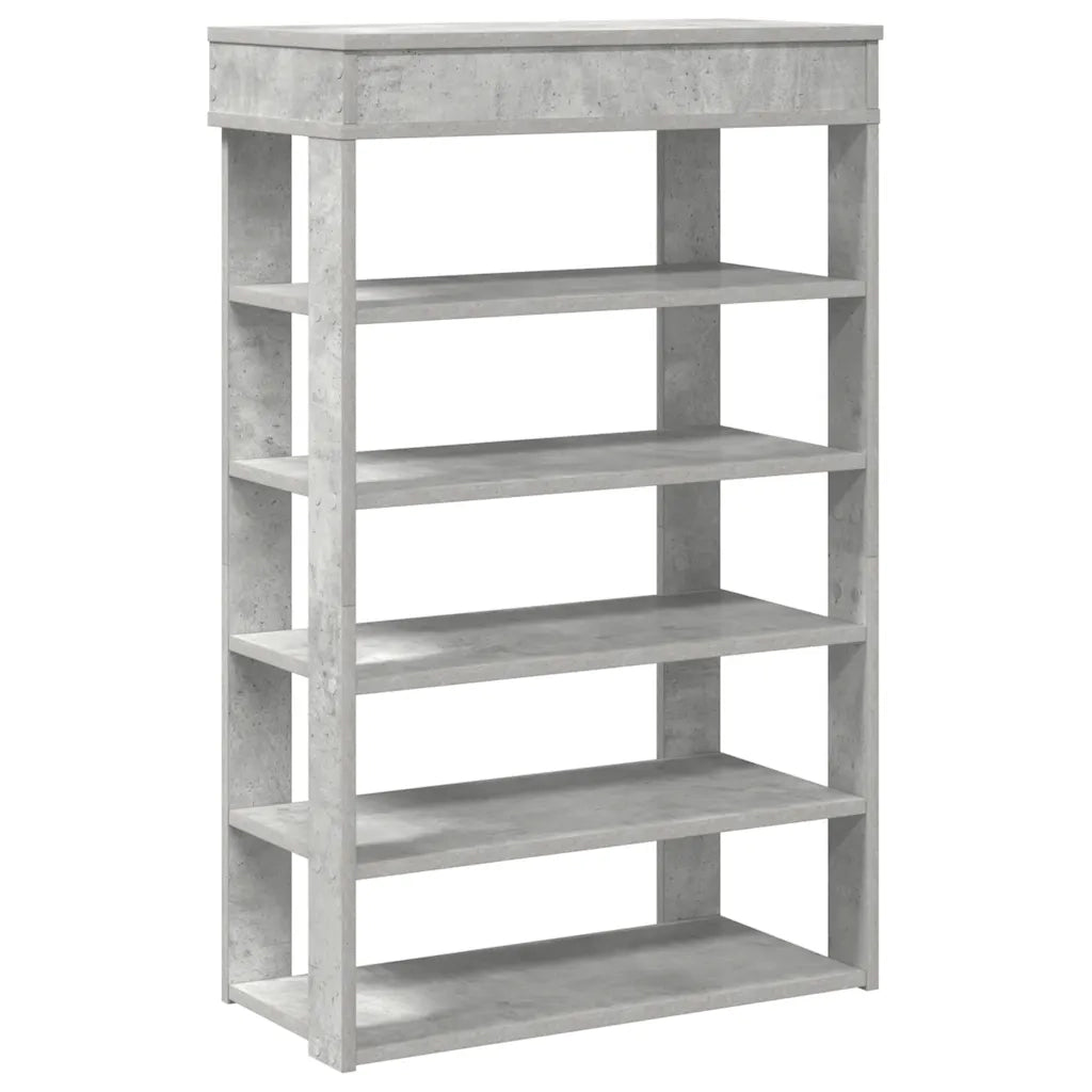 Scarpiera-Scaffale per scarpe Grigio Cemento 60x30x98 cm in Legno Multistrato