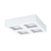 Plafoniera Moderna Ferreros Acciaio Bianco 4 Luci Led Integrato 6,3W