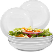 Set di 6 piatti profondi, 880 ml, ceramica, piatti per zuppa, Ø 23 cm, bianco, piatti per pasta, resistenti all'acqua, piatto da servizio per pasta, zuppa, insalata ecc.