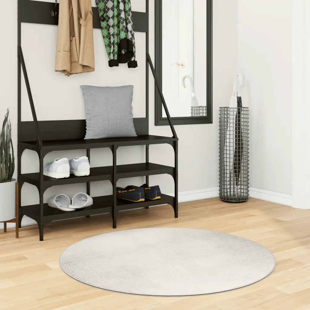 Tappeto IZA a Pelo Corto con Aspetto Scandinavo Crema Ø 100 cm 375446