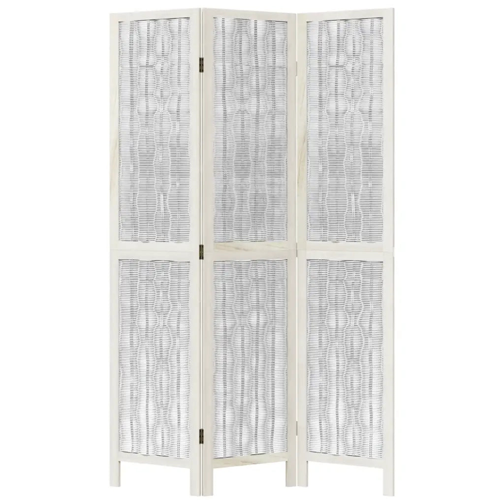 Divisorio Ambienti 3Pannelli Bianco Legno Massello di Paulownia 358670
